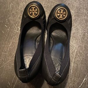 Tory Burch Black Wedges